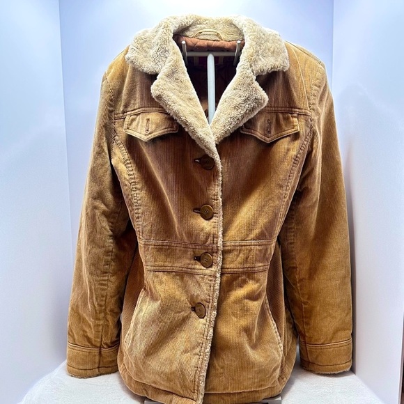 Esprit Tan Teddy Jacket with Faux Fur Collar